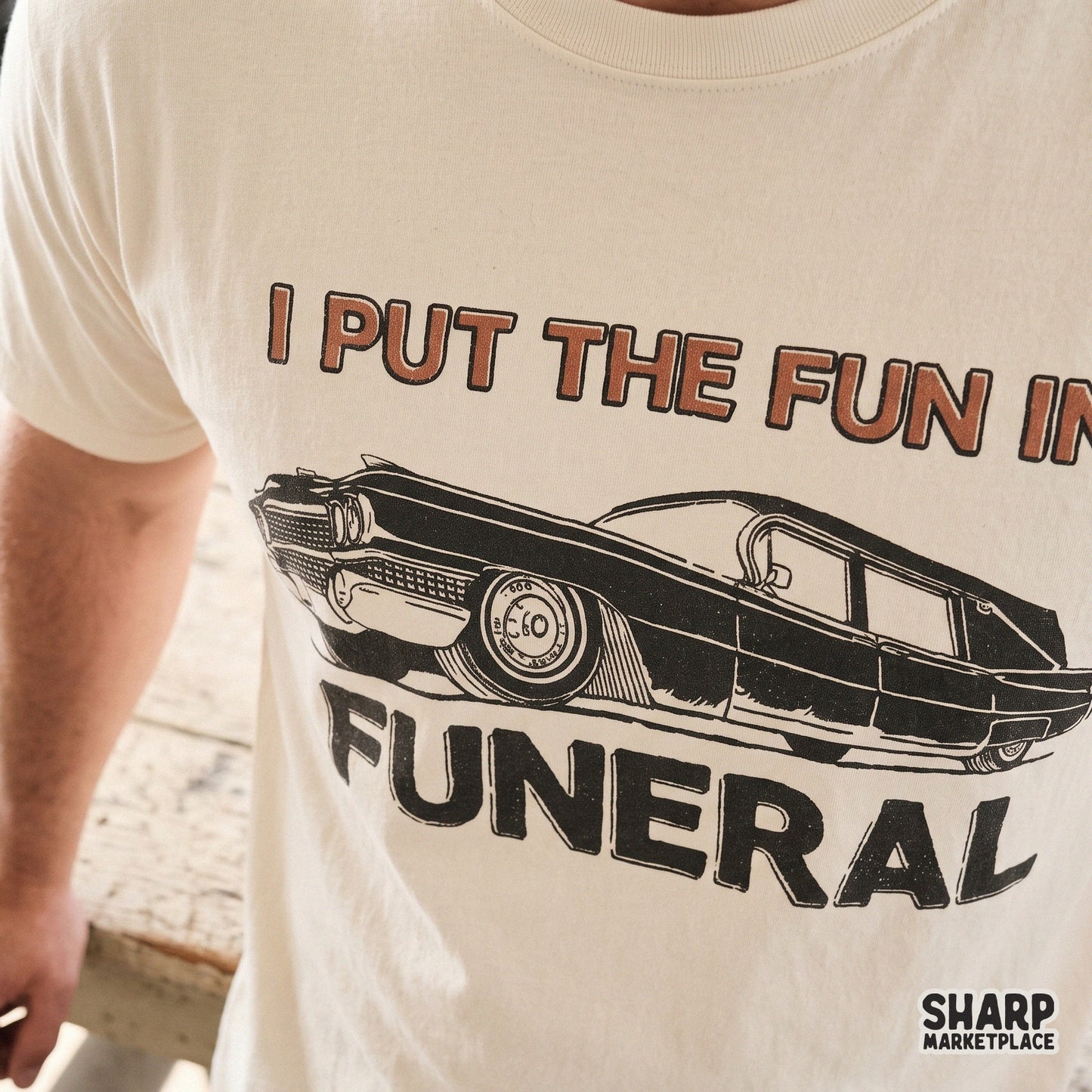 Funny retro hearse horror PNG featuring snarky dark humor text for Halloween spooky season apparel and stickers