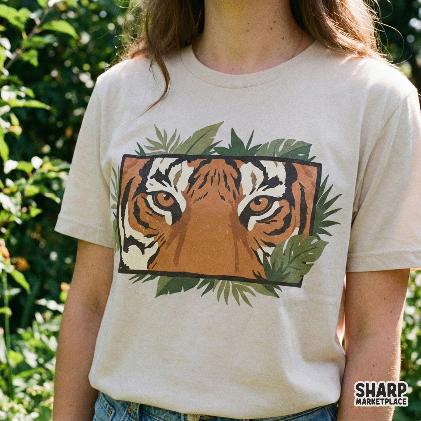 Tiger Face PNG Design, Jungle Animal Printable - 300 DPI Design for T-Shirt