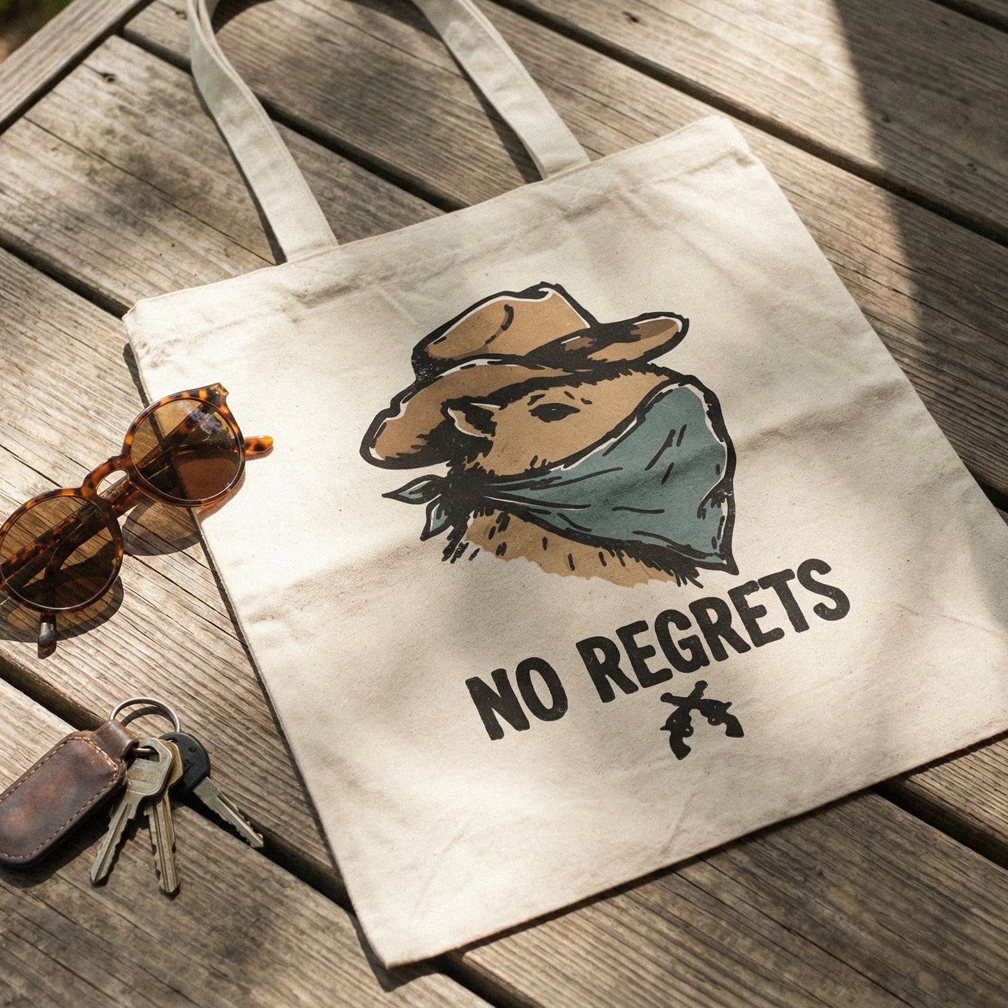 No Regrets PNG, Cowboy Capybara Digital Art - 300 DPI Design for T-Shirt