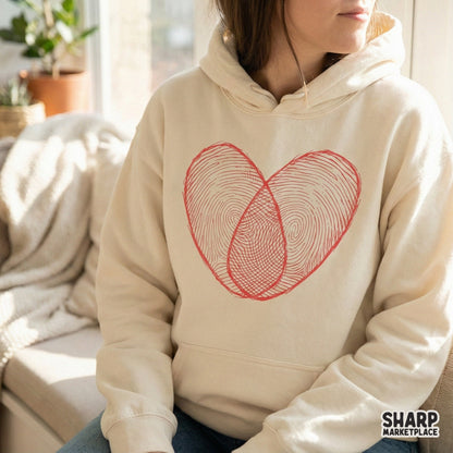 Fingerprint Heart PNG, Digital Download - 300 DPI Design for T-Shirt