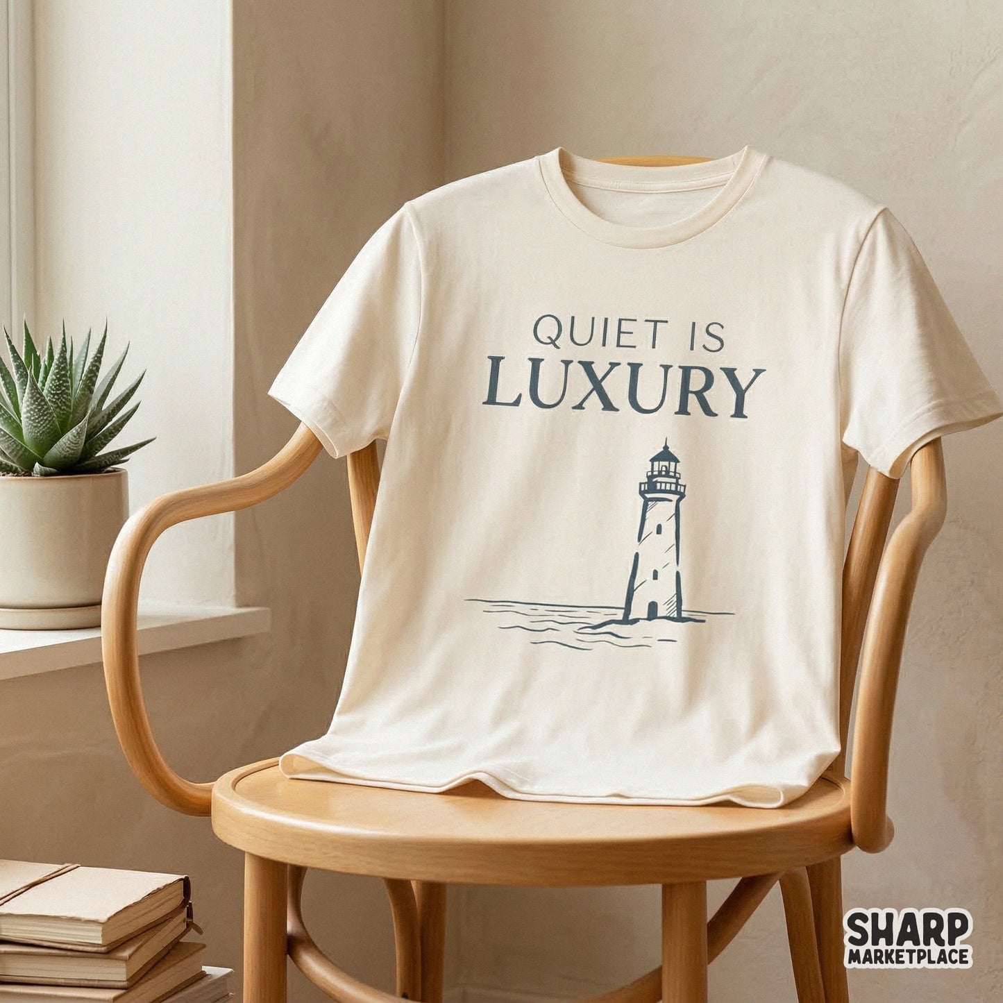 Quiet Is Luxury PNG, Minimalist Lighthouse Shirt Design - 300 DPI Design