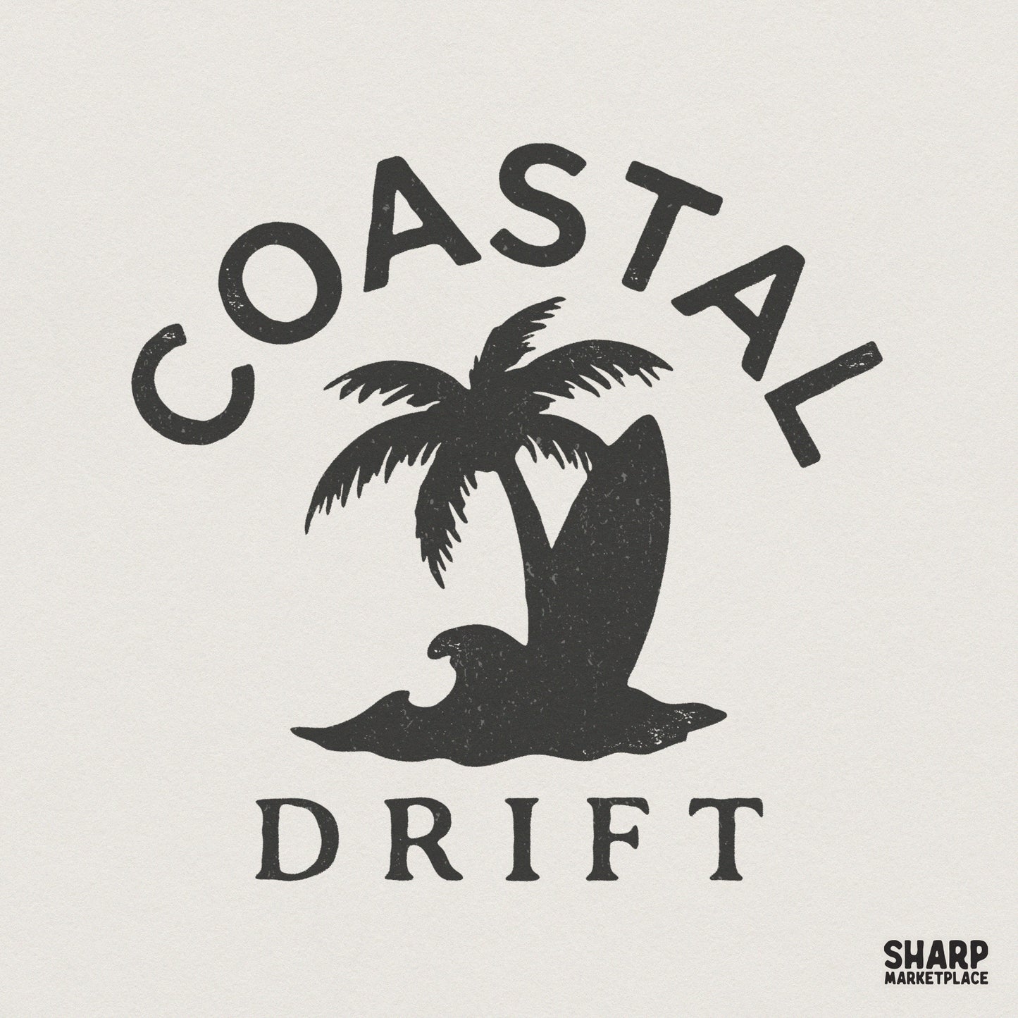 Coastal Drift PNG, Surfing Palm Tree Shirt - 300 DPI Design for T-Shirt