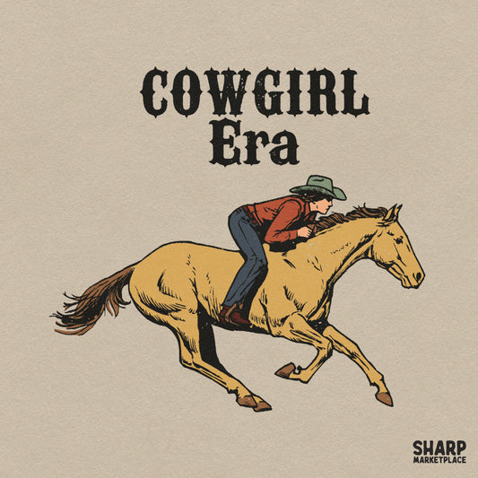 Cowgirl Era Galloping Horse Rider, Vintage Western