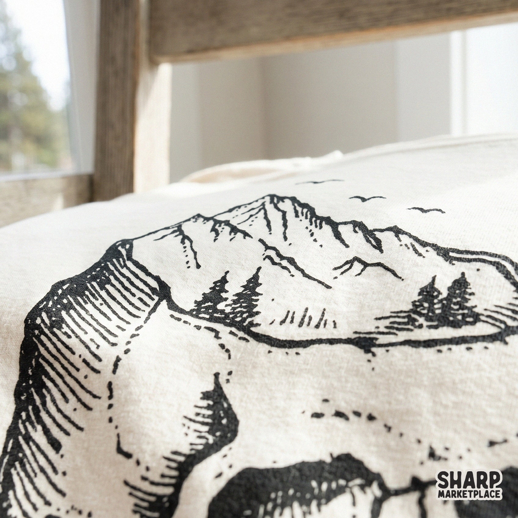 Skull Mountain Lake, Western PNG Nature Scene - 300 DPI Design for T-Shirt