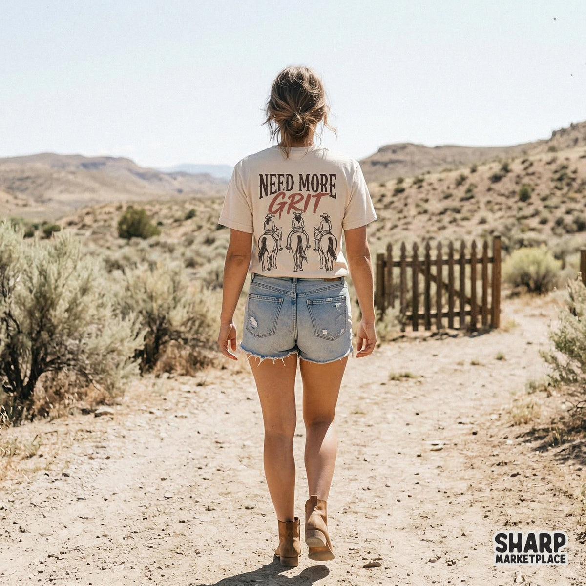 Retro western digital design with hand-drawn cowgirls riding horses and bold typography suitable for custom t-shirts and DIY craft projects