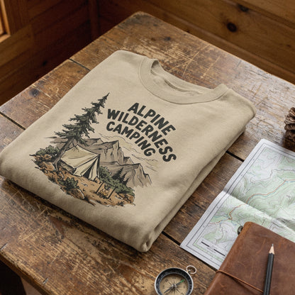 Alpine Wilderness Camping PNG, Nature Mountains Tent Outdoor Art - 300