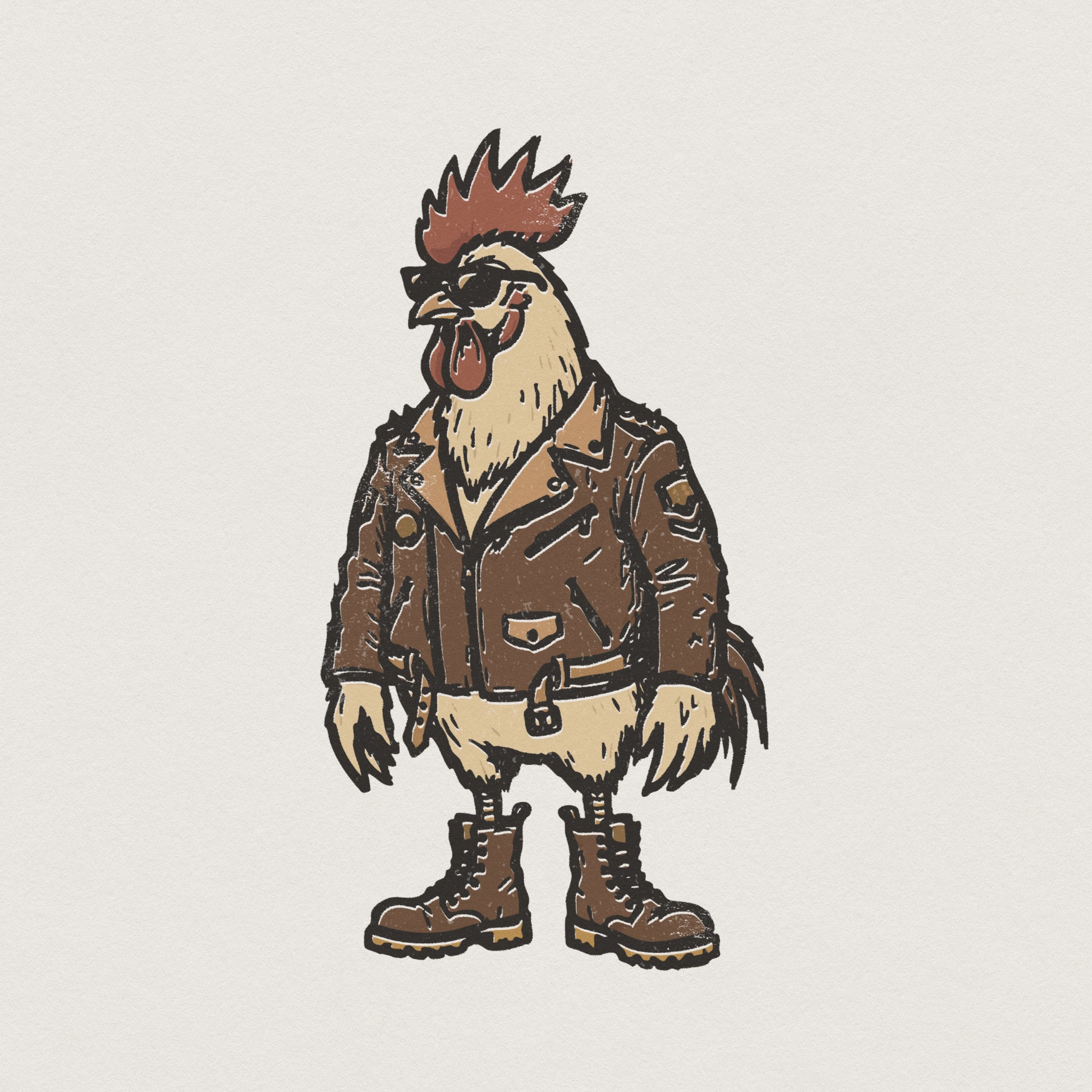 Cool Rooster PNG, Biker Chicken Digital Download - 300 DPI Design for