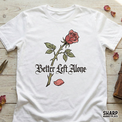 Vintage style gothic flower design featuring a red rose and elegant lettering, perfect for creating unique stickers, tumblers, or home decor items.