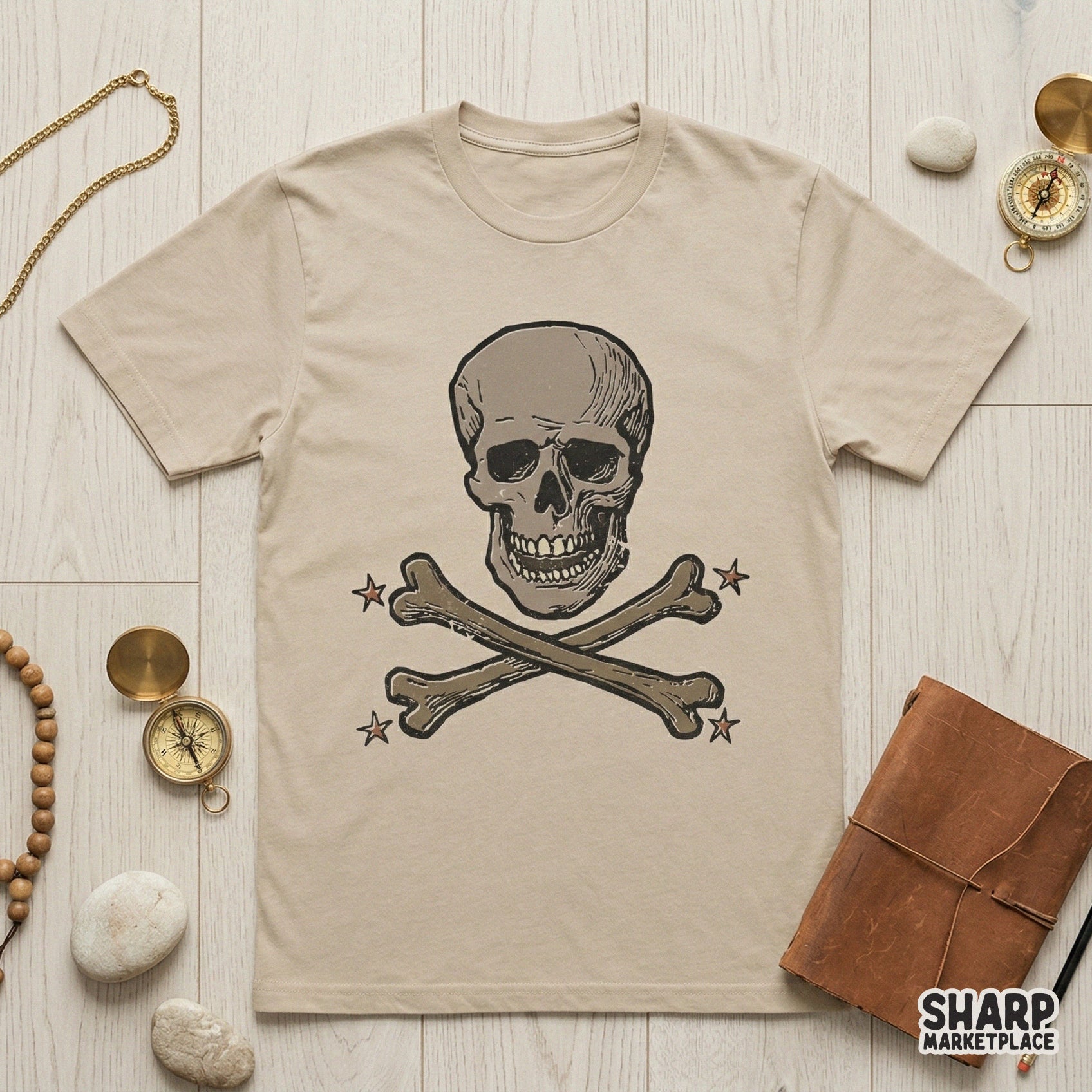 Skull And Crossbones, Halloween PNG - 300 DPI Design for T-Shirt