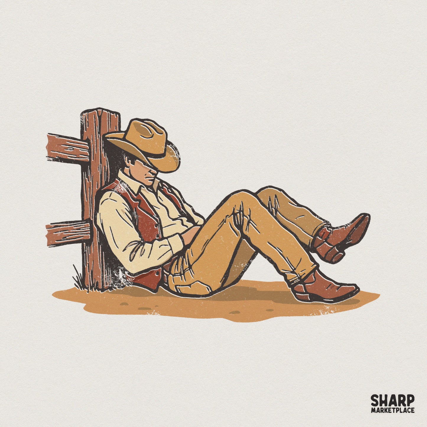 Western Cowboy PNG Design, Vintage Rodeo Shirt Graphic - 300 DPI Design