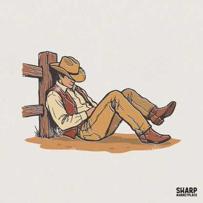 Western Cowboy PNG Design, Vintage Rodeo Shirt Graphic - 300 DPI Design