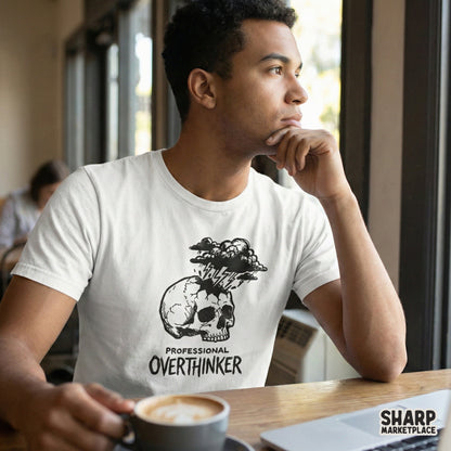 Professional Overthinker PNG Skull Design, Digital Download PNG - 300 DPI