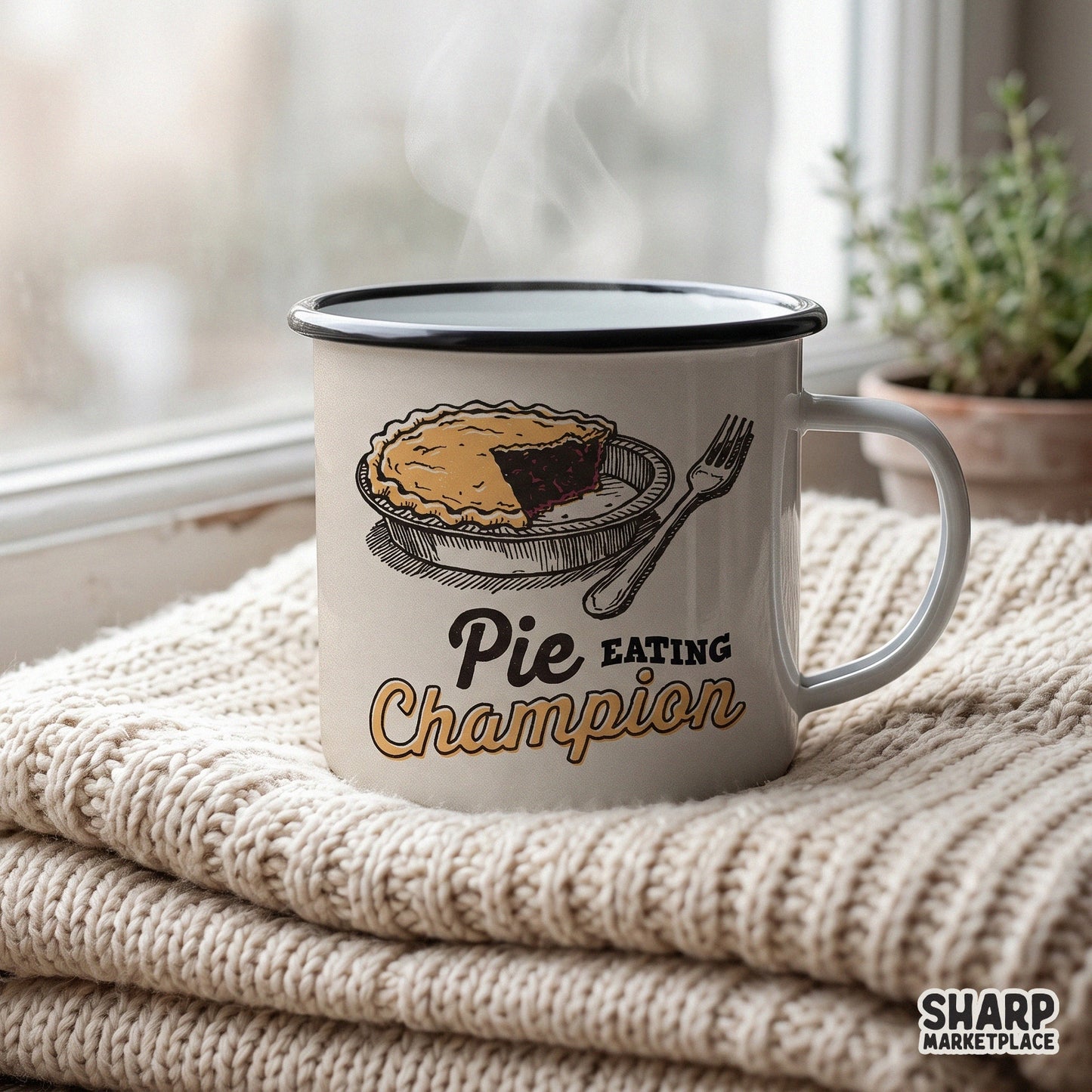 Retro pie eating champion design for autumn t-shirts and fall thanksgiving sublimation projects