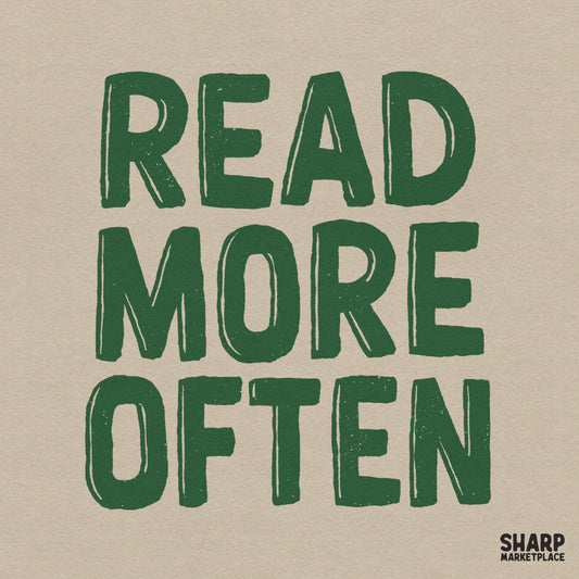 Read More Often trendy bookish retro PNG design for funny book lover stickers and aesthetic library shirts