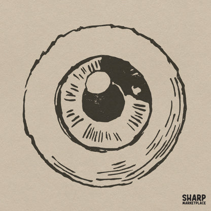 Mystic Eyeball Woodcut Graphic Artwork, Trendy Shirt PNG