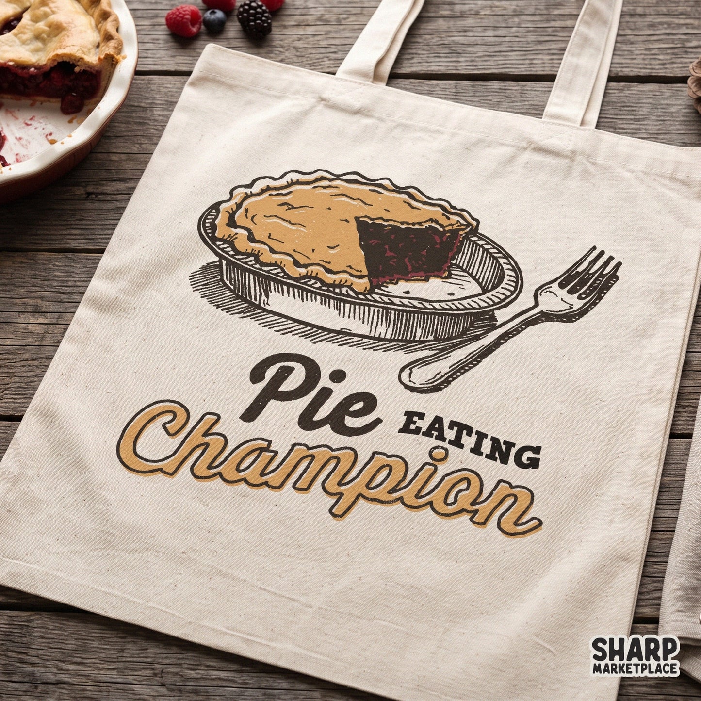 Retro Pie Eating Champion design for Thanksgiving shirts and fall apparel sublimation crafts