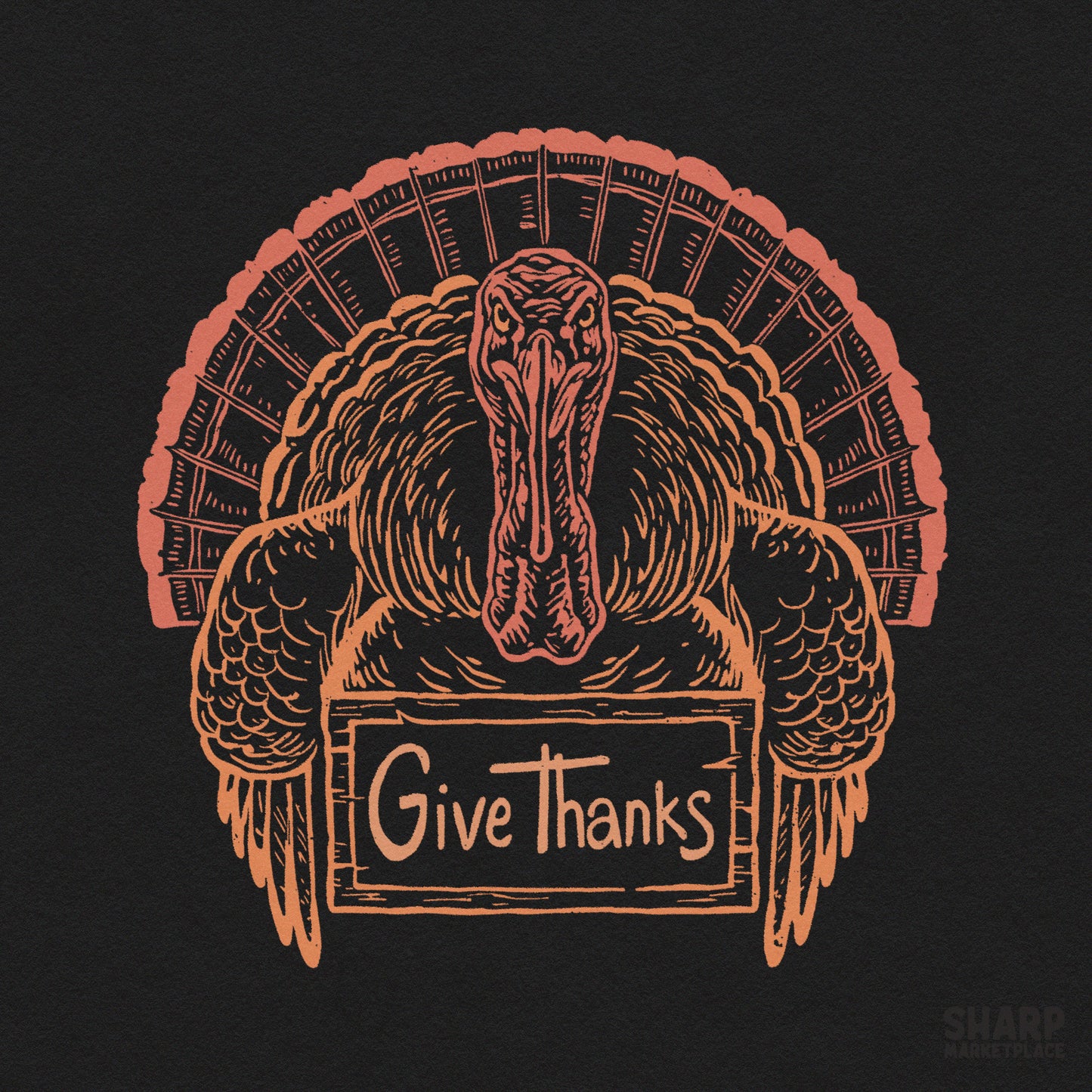 Retro Give Thanks fall PNG graphic for Thanksgiving shirt sublimation and autumn apparel design