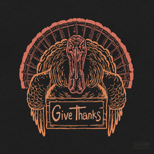 Retro Give Thanks fall PNG graphic for Thanksgiving shirt sublimation and autumn apparel design