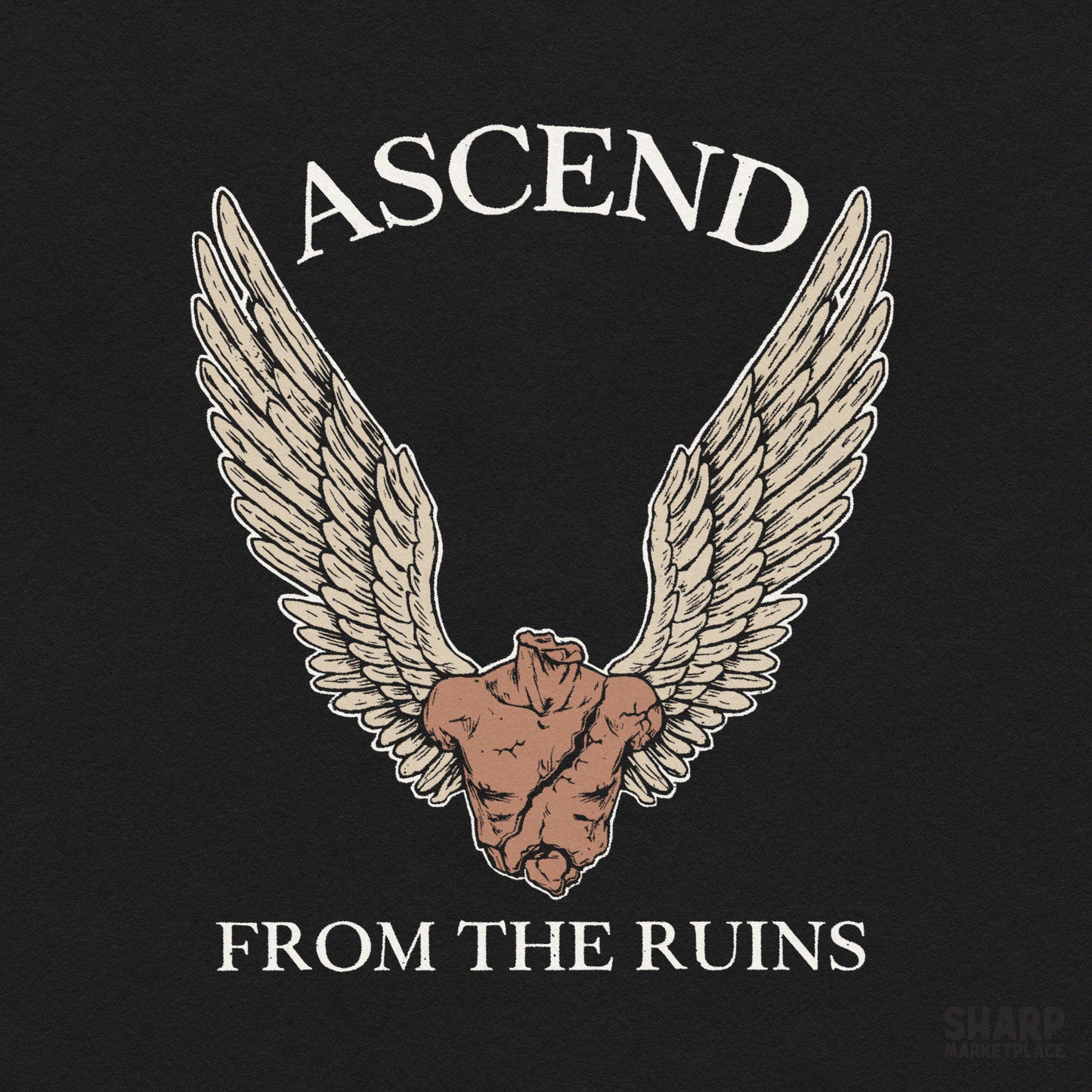Classical winged torso Greek statue art for edgy streetwear shirt png designs