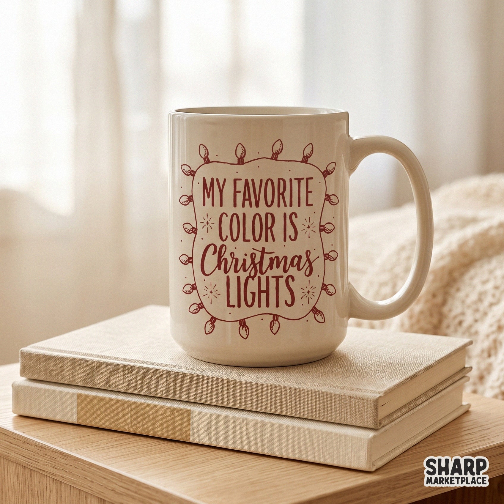 Retro My Favorite Color Is Christmas Lights design for festive shirts and holiday crafts, funny winter PNG artwork