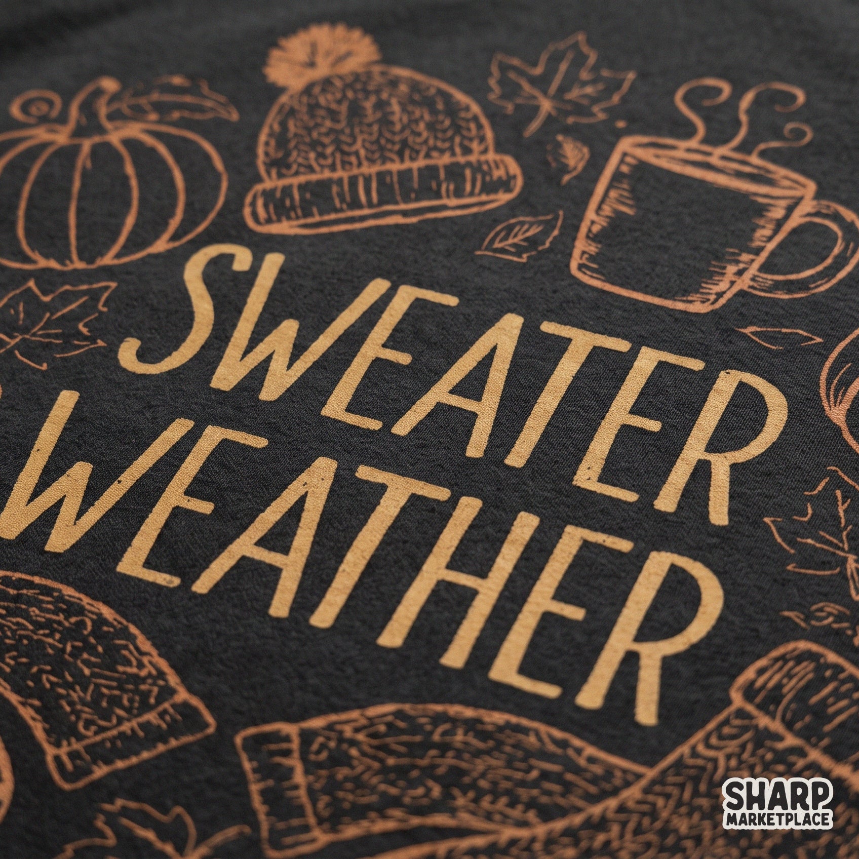 Cozy season pumpkin circular design for sweater weather fall png sublimation crafts and autumn apparel