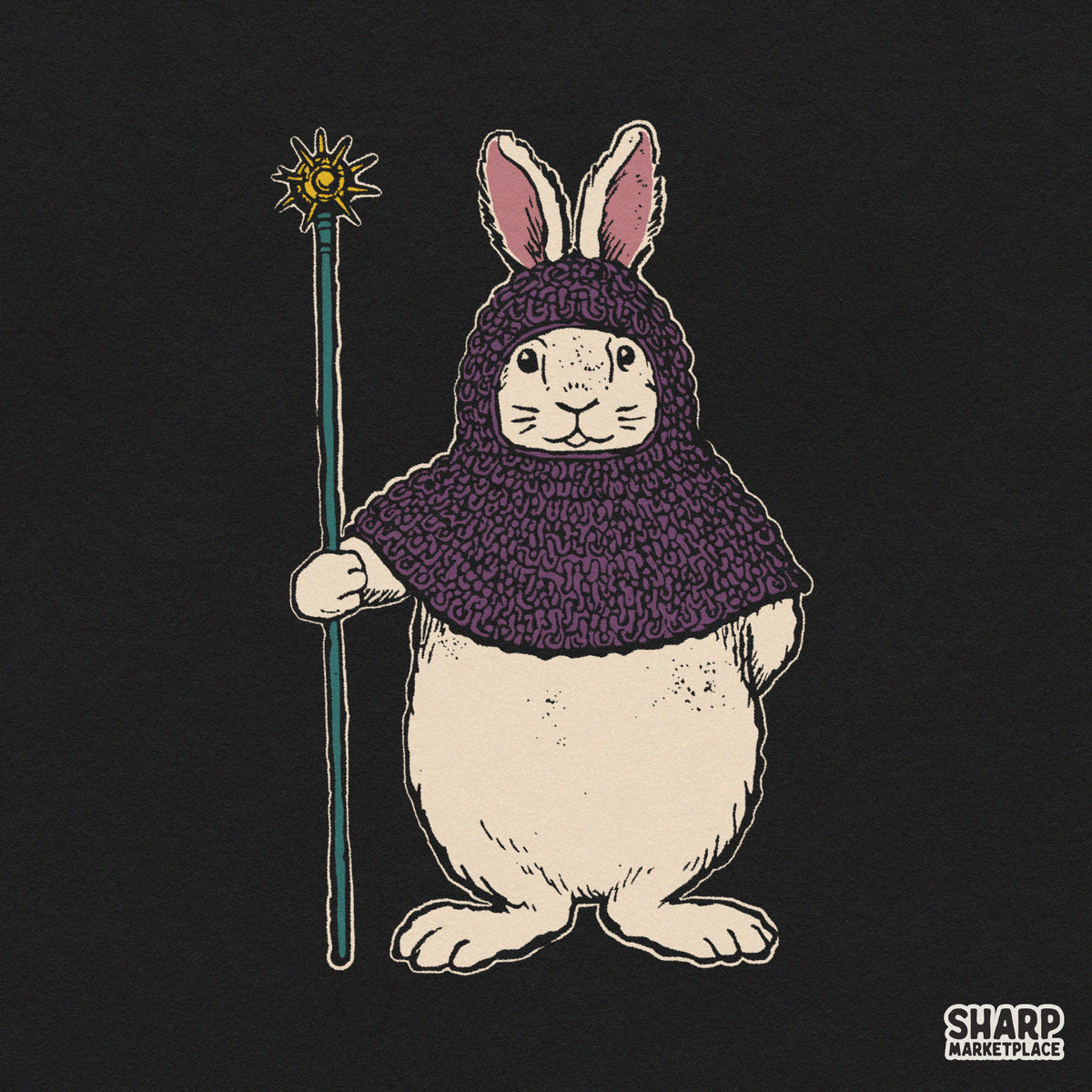 Medieval Bunny Knight in Chainmail Hood, Popular Trending