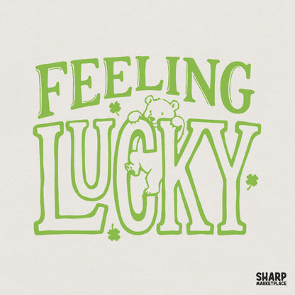 Feeling Lucky Bear St Patrick's Day Shirt, Cute Shamrock T-Shirt - 300