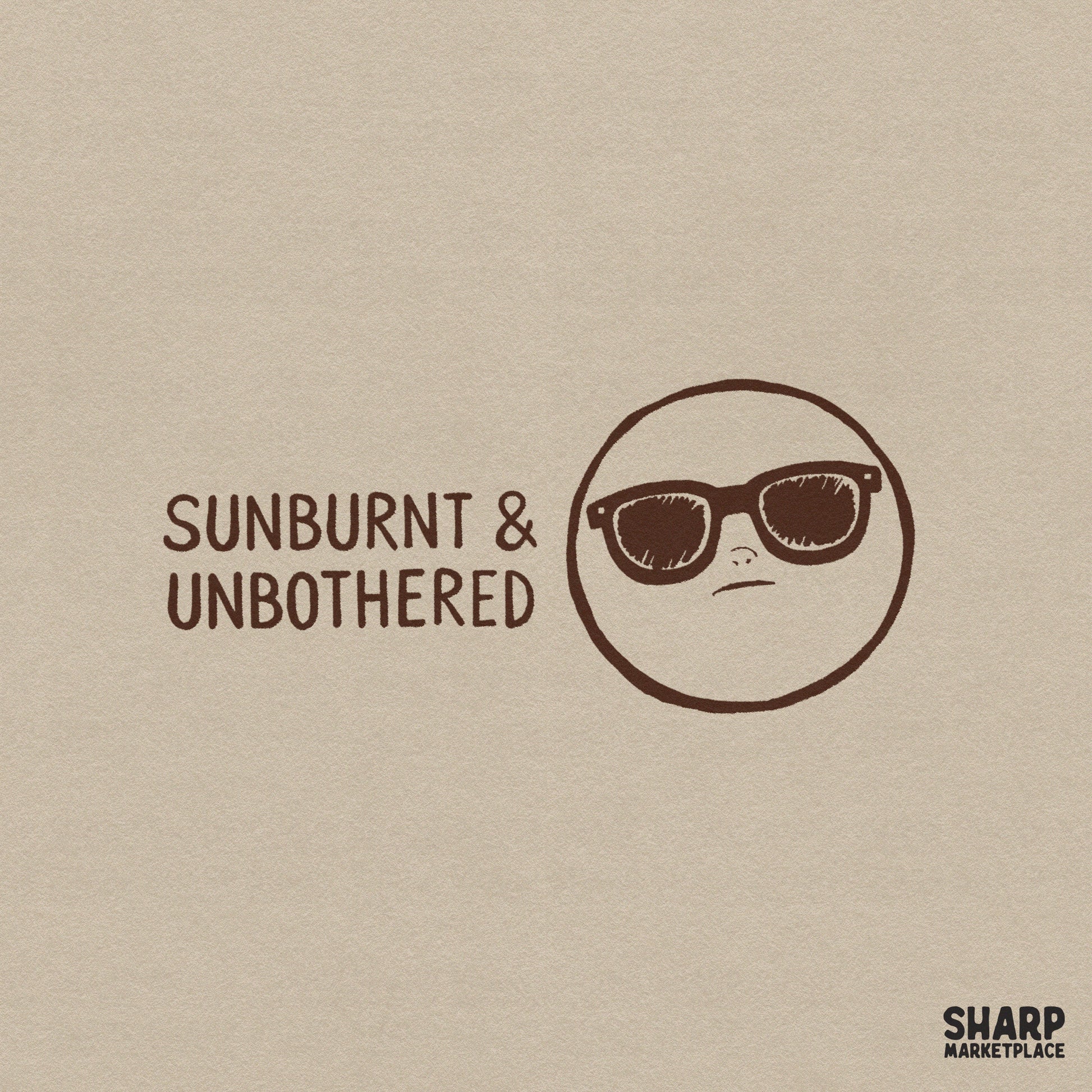 Sunburnt and Unbothered trendy summer shirt design PNG with funny sarcastic quote for beach vibes sublimation and stickers