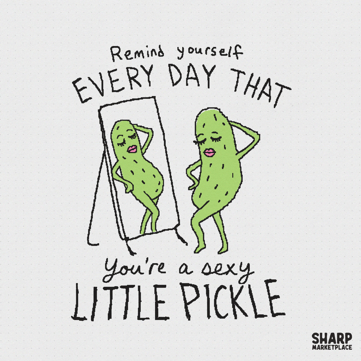 Sarcastic sexy little pickle PNG with a retro goofy style for funny stickers and clumsy style sublimation t-shirt designs