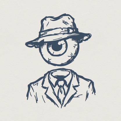 Eyeball in Suit PNG, Surreal Art Printable - 300 DPI Design for T-Shirt