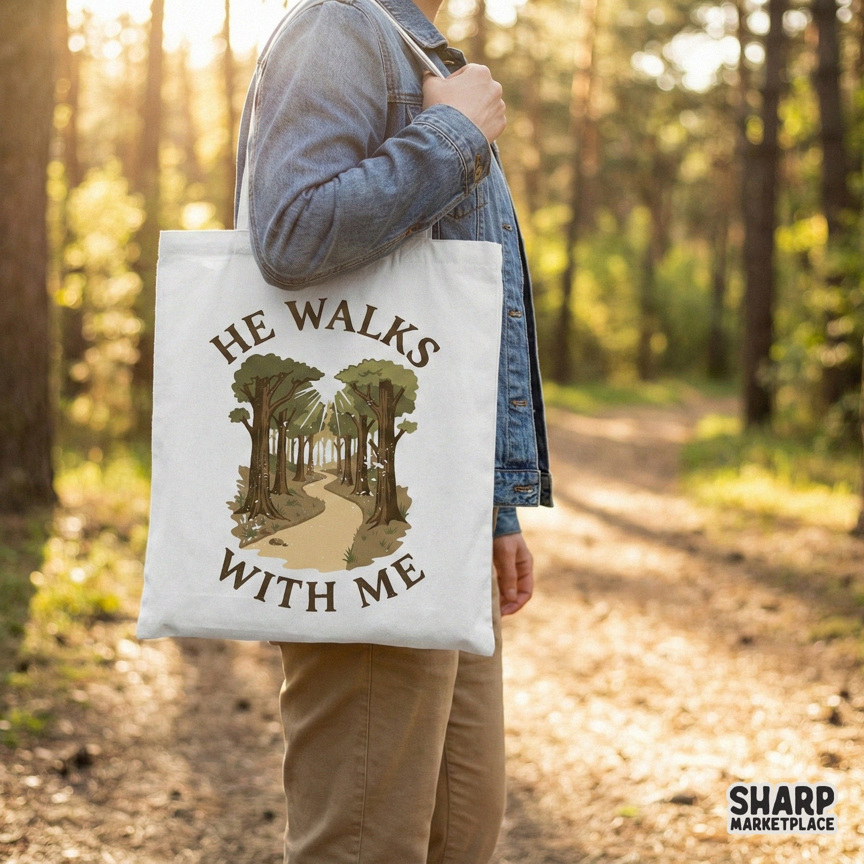 He Walks With Me PNG, Christian Faith Shirt Design - 300 DPI Design for