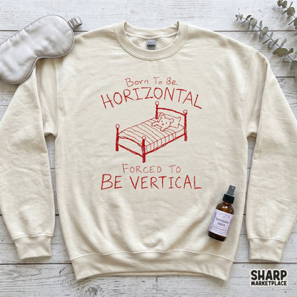Sarcastic nap humor design in red ink showing a bed with a teddy bear, ideal for creating custom apparel, pajama sets, or unique printable gifts.