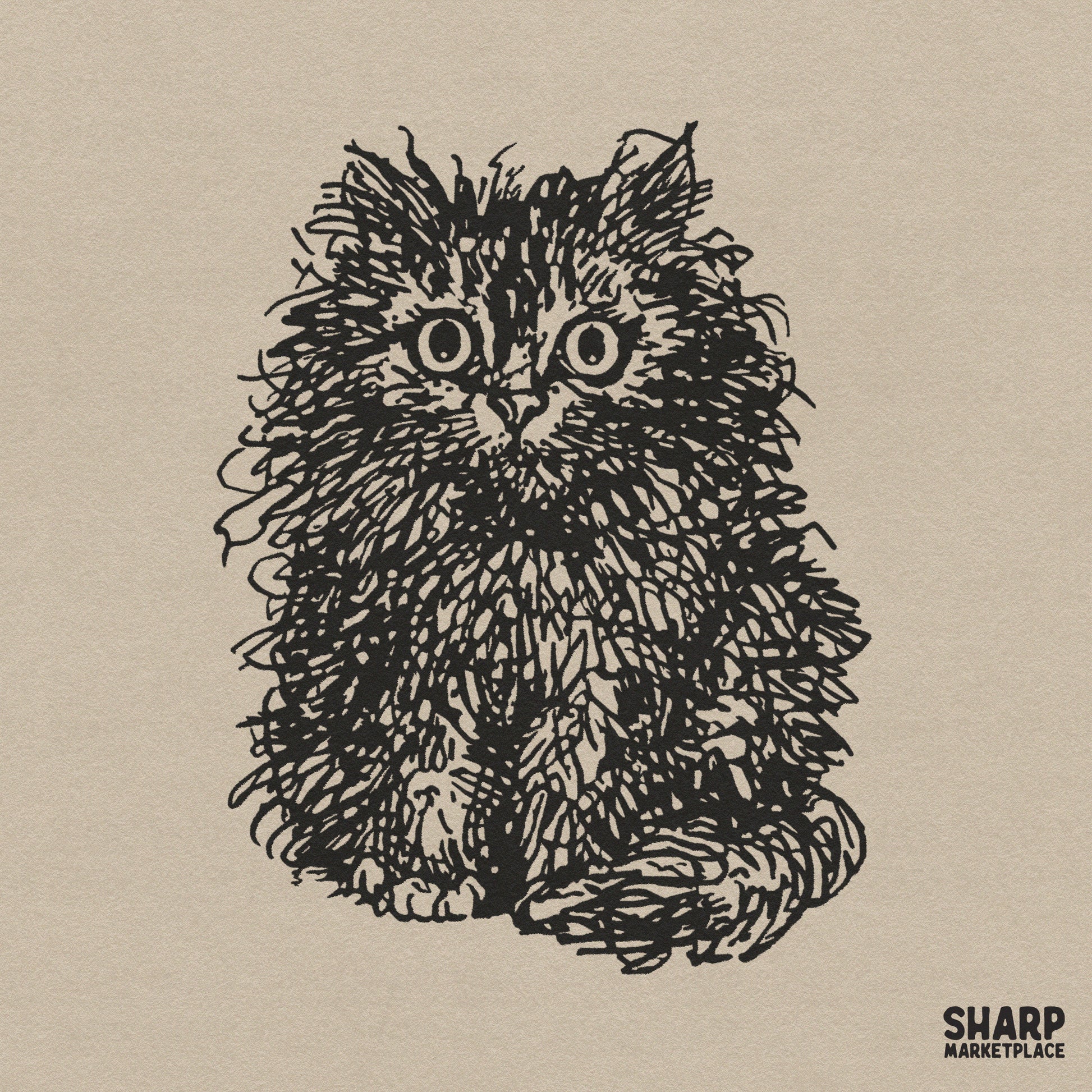 Funny frazzled feral cat illustration retro sarcastic animal meme PNG for t-shirt and sticker designs