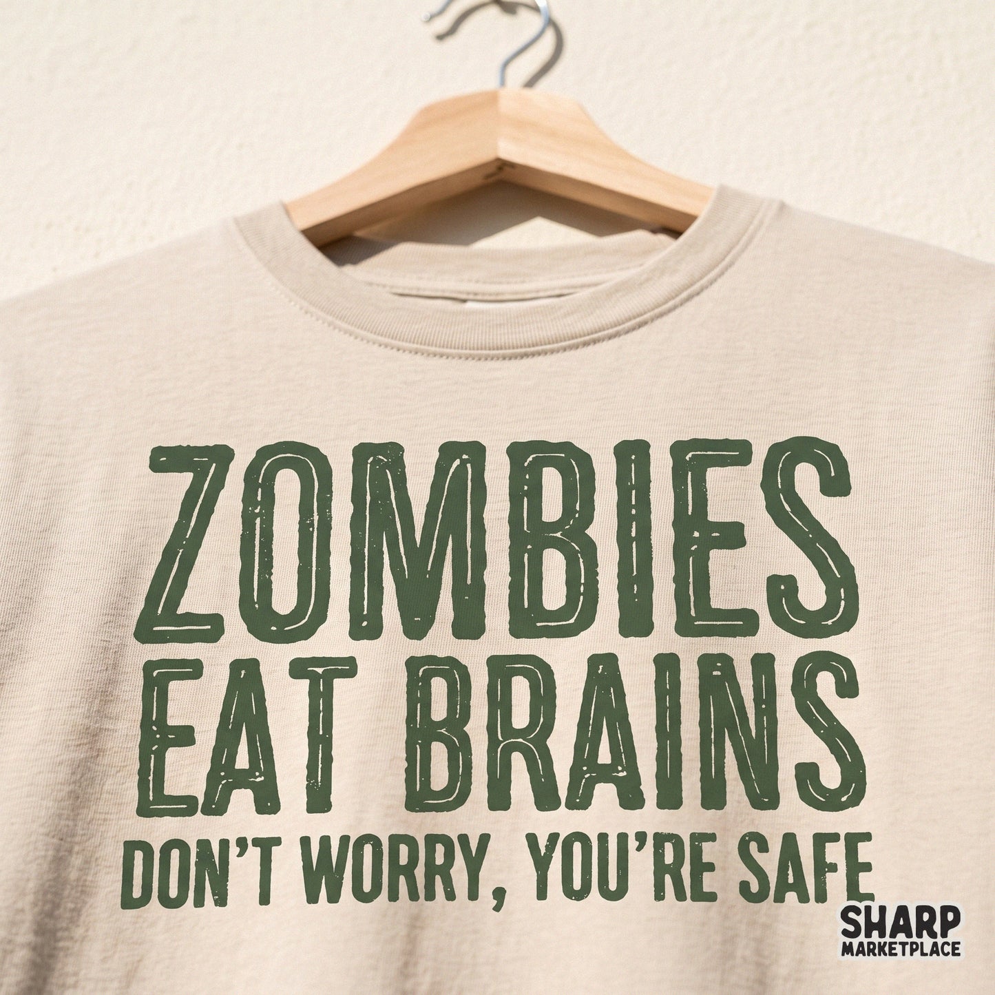 Funny retro Halloween sublimation design featuring a sarcastic zombies eat brains snarky quote for spooky season shirts