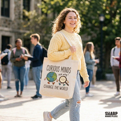 Retro science teacher PNG design with Curious Minds Ask Why quote for Earth Day shirts and sublimation