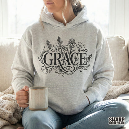 Grace PNG Design, Floral Christian Shirt Digital Download - 300 DPI