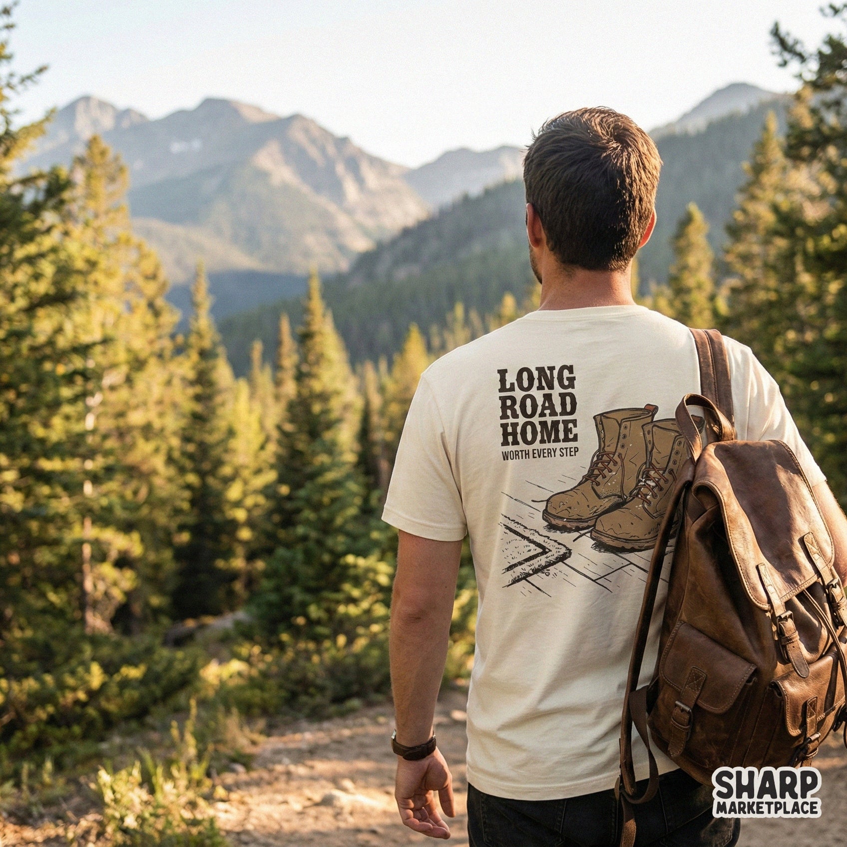 Long Road Home PNG Design, Worth Every Step Boots Shirt Graphic - 300 DPI