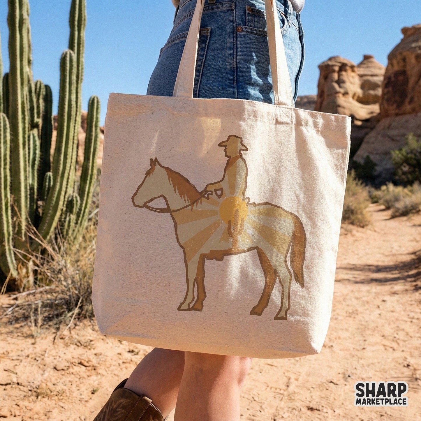 Cowboy and Horse PNG Design, Western Sunset Digital Download - 300 DPI