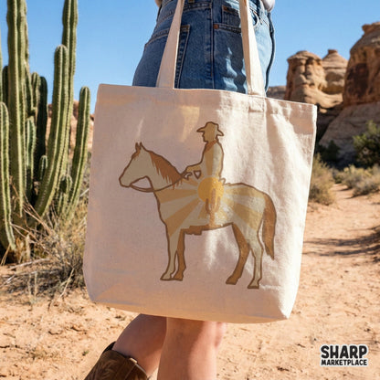 Cowboy and Horse PNG Design, Western Sunset Digital Download - 300 DPI