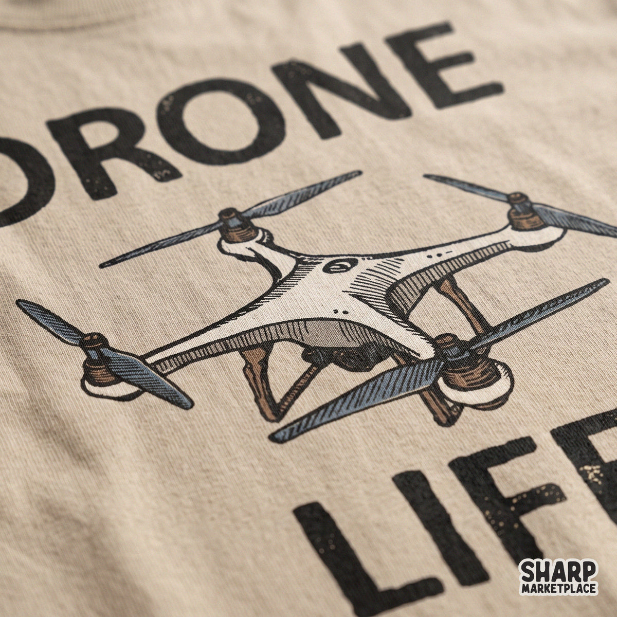 Retro drone life quadcopter pilot PNG design for aviation gift shirts and tumblers