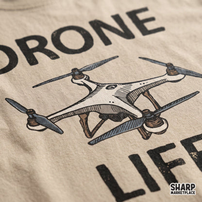 Retro drone life quadcopter pilot PNG design for aviation gift shirts and tumblers