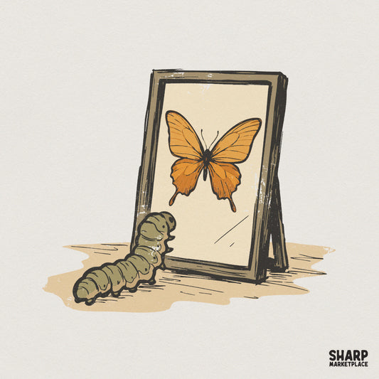 Transformation Butterfly PNG, Motivational T Shirt Design - 300 DPI