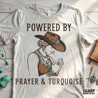 Powered By Prayer & Turquoise, Christian Png Western Png Jesus Design -