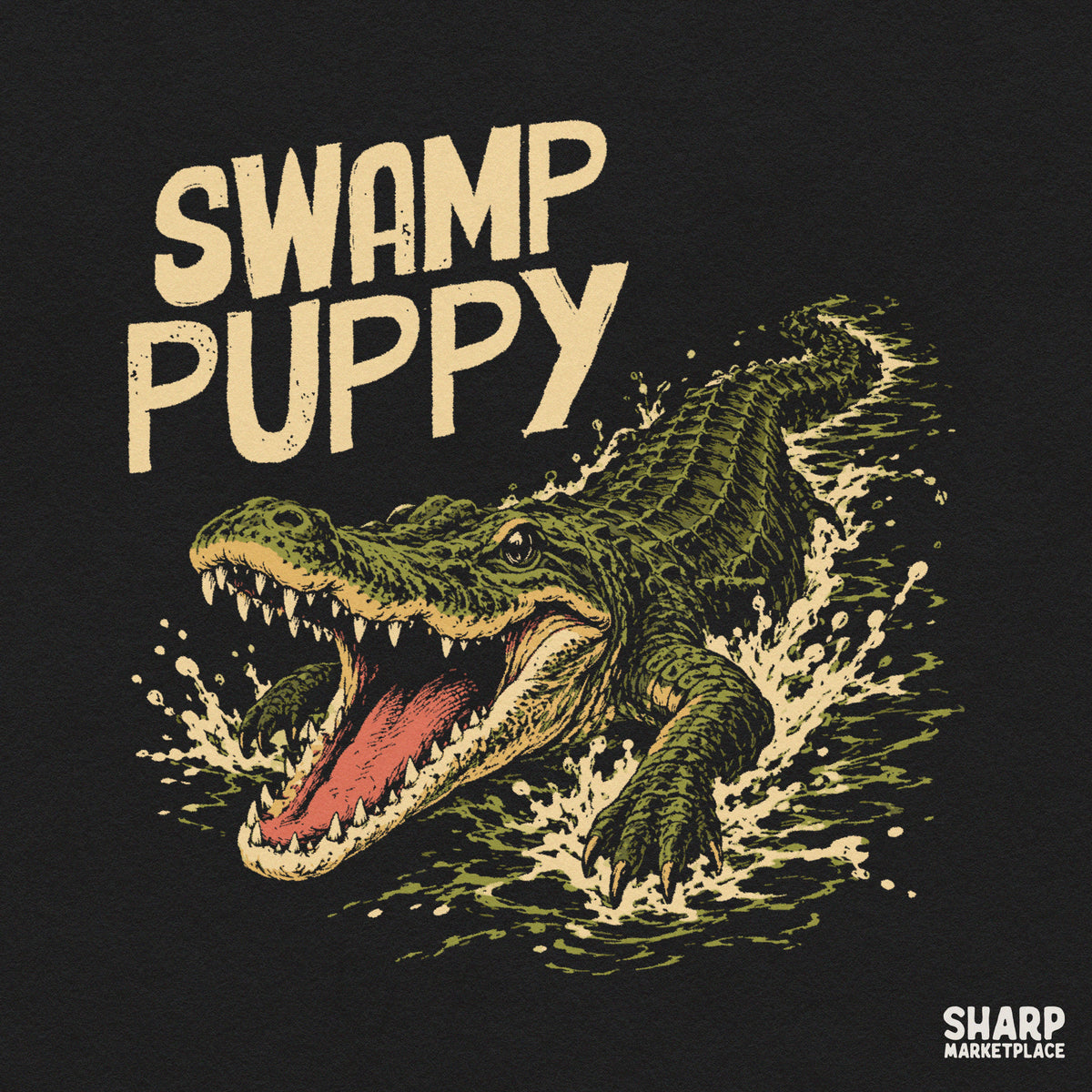 Funny swamp puppy alligator png design perfect for retro summer shirts and craft projects