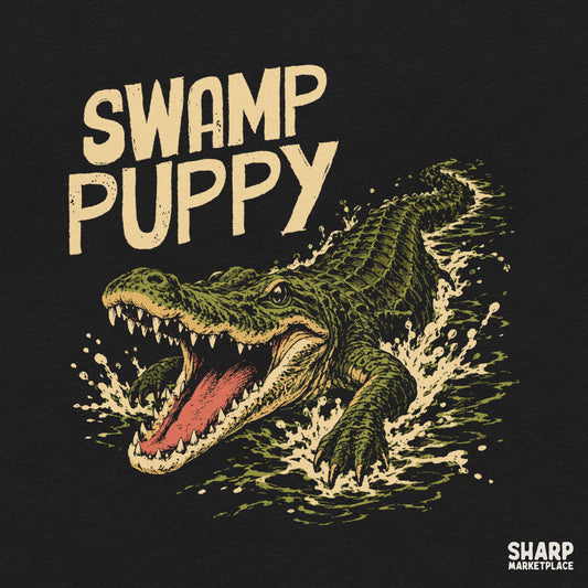 Funny swamp puppy alligator png design perfect for retro summer shirts and craft projects