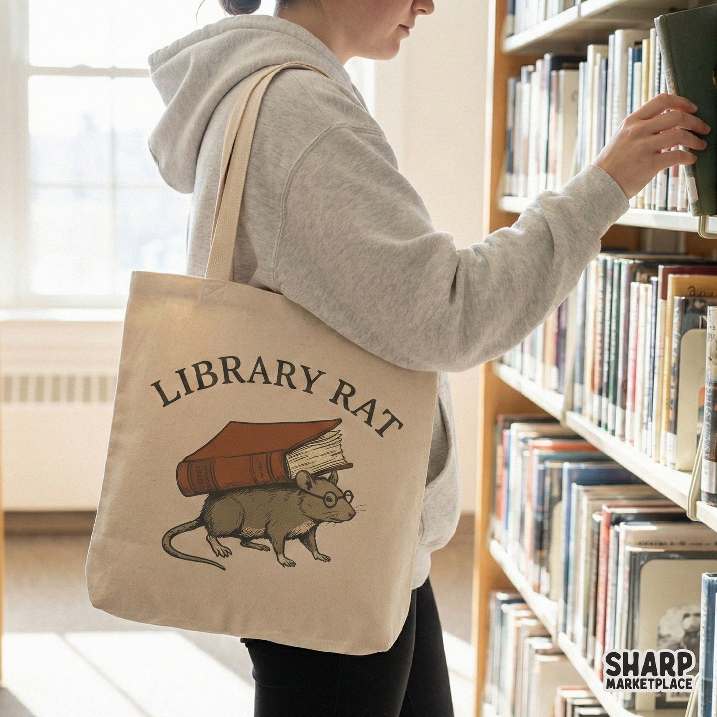 Library Rat Book Lover Tee, Funny Literary Shirt - 300 DPI Design for