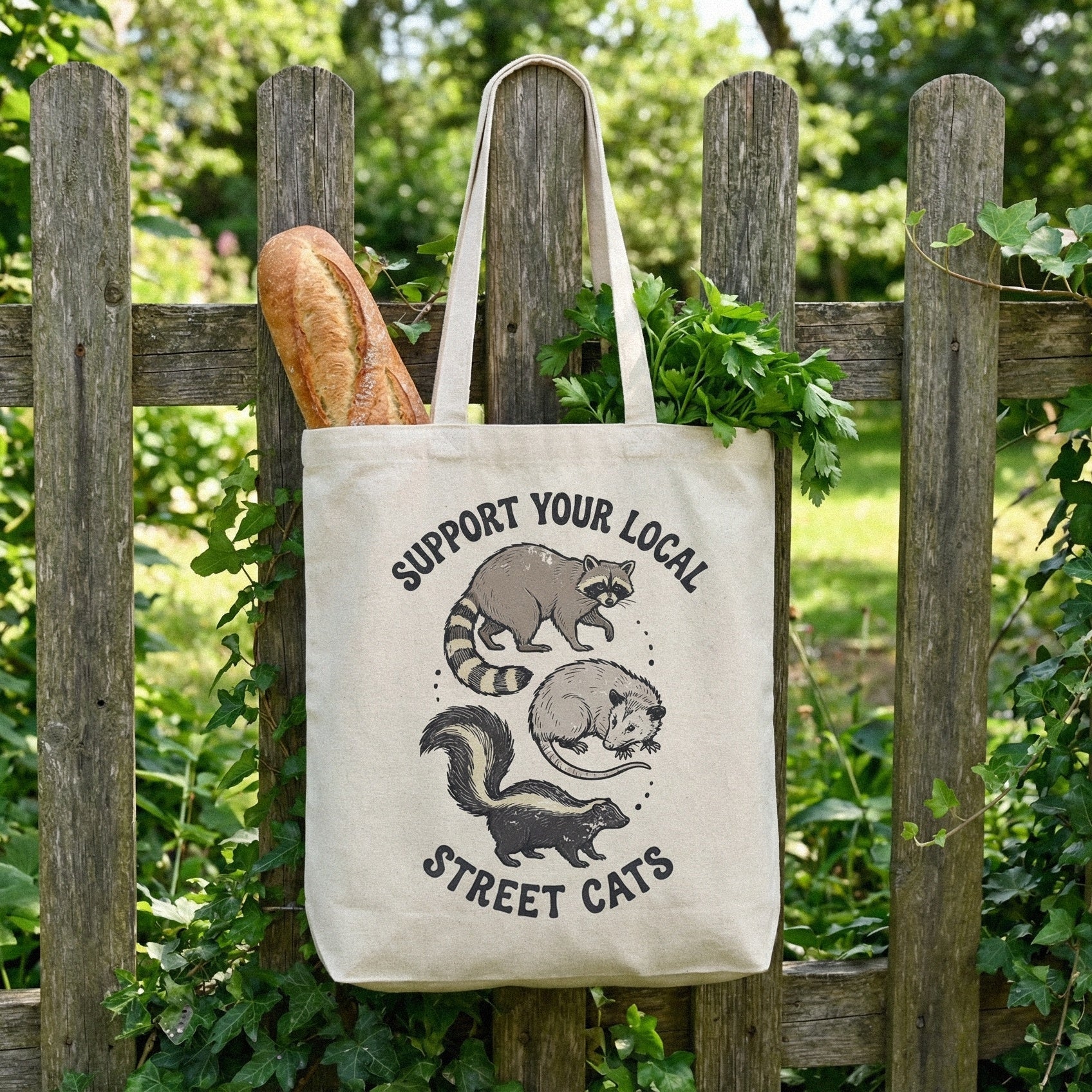 Support Your Local Street Cats PNG, Raccoon Skunk Opossum Shirt - 300 DPI