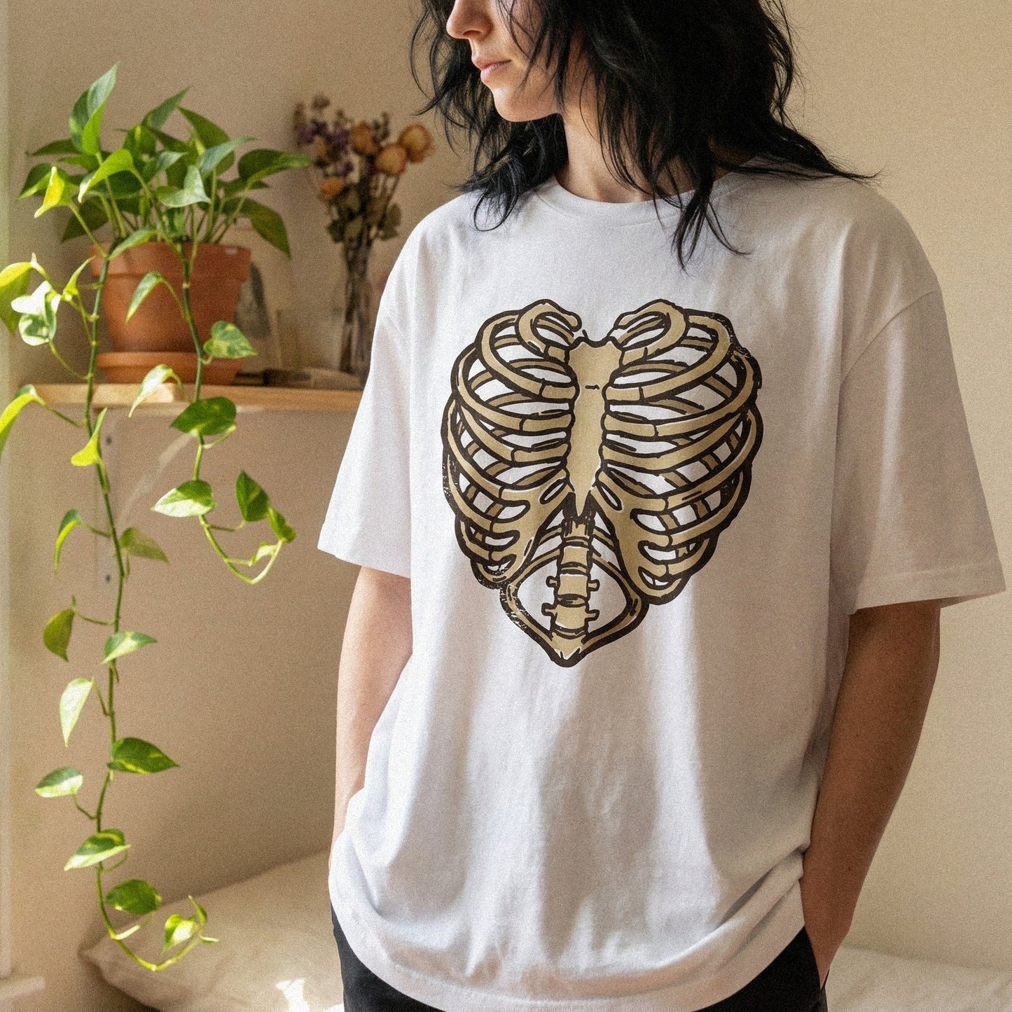 Heart Ribcage PNG, Skeleton Art - 300 DPI Design for T-Shirt