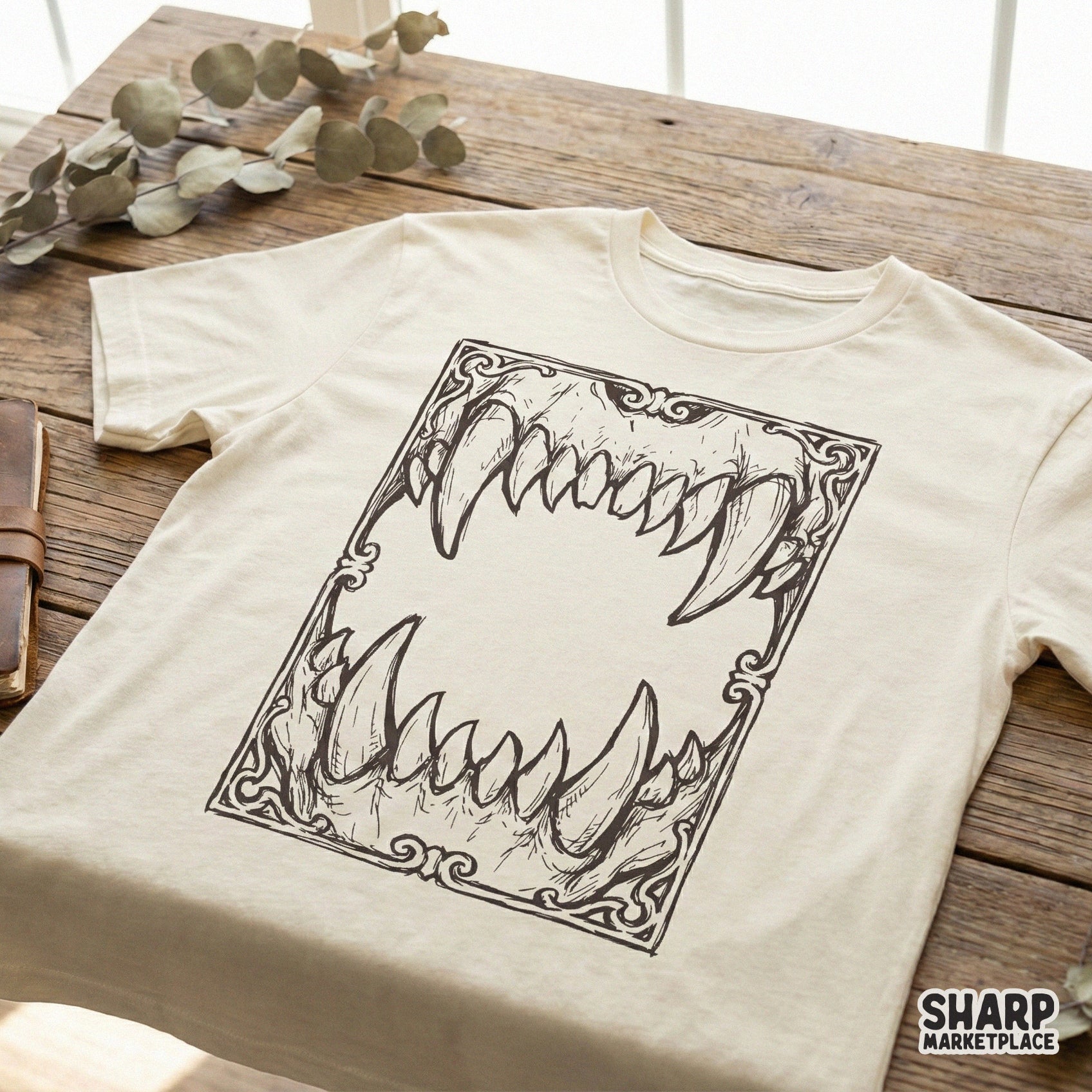 Animal Skull PNG, Gothic Fang Design - 300 DPI Design for T-Shirt