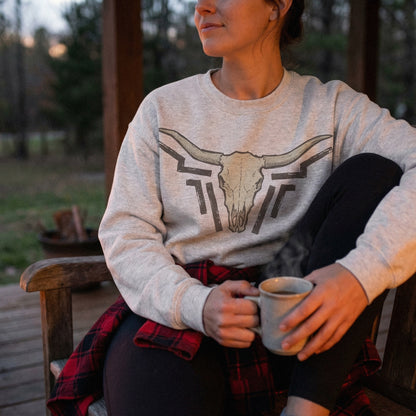 Longhorn Skull PNG, Western Boho Wall Art - 300 DPI Design for T-Shirt